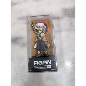 FigPiN #381 Demon Slayer Zenitsu Agatsuma, Premium Display Case, Lock Enamel Pin